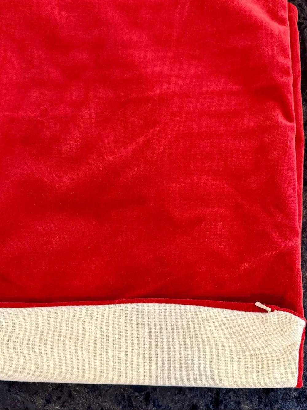 Two Pottery Barn Red Icon Velvet and Linen Pillow Covers 2008